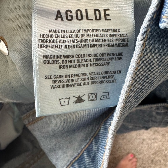 Agolde 90's Jeans Wander Distressed Mid Rise Loose Fit Sz 27 - Picture 5 of 10